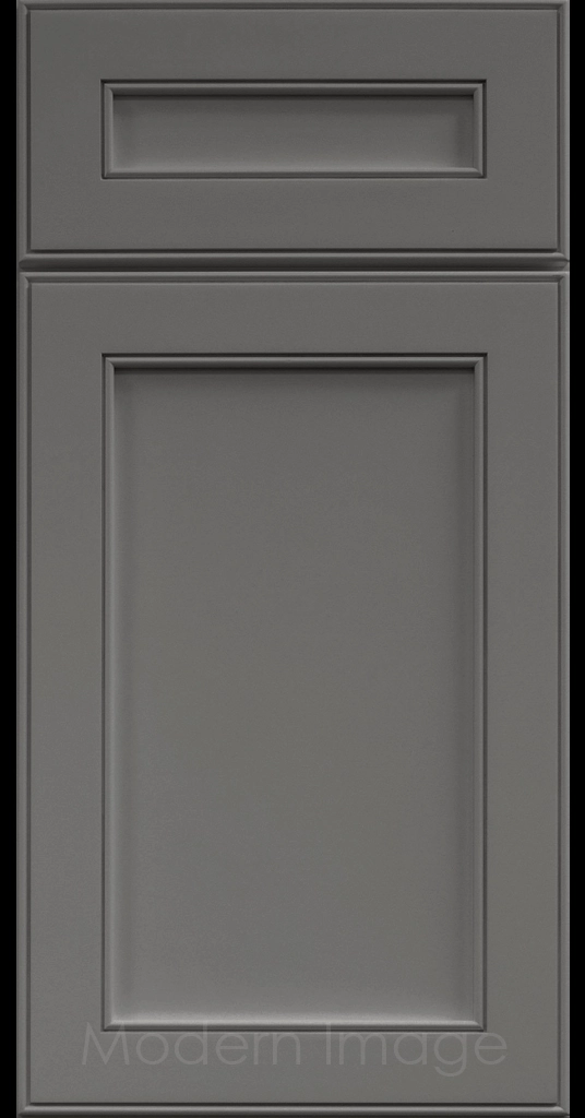 Davis refined Shaker style kitchen cabinet in a Gun Metal color.